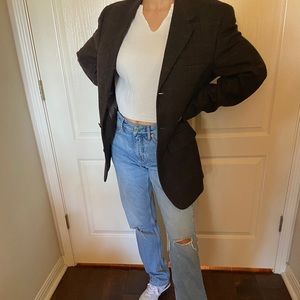 Vintage Lambswool Cashmere Brown Blazer 🤎